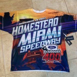 NASCAR FANATICS HOMESTEAD MIAMI SPEEDWAY FORD ECOBOOST 400 RACING T-SHIRT 2XL